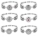 Souarts 20mm Pack of 6pcs Random Mixed Antique Silver Color Snap Button Jewelry Charms