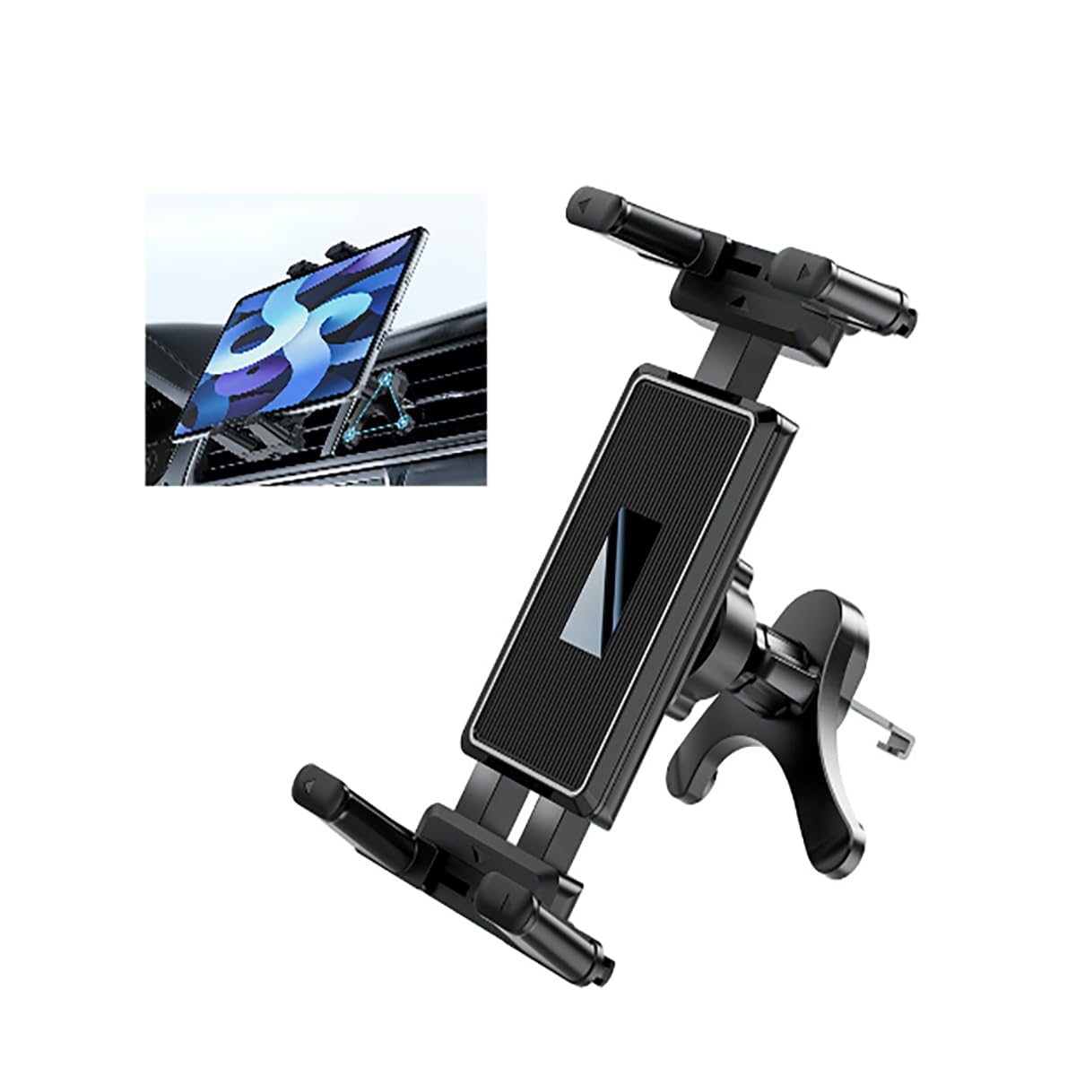 Photo 1 of Air Vent Phone Holder for Car, Vent Phone Holder with Non-Slip Grip, Heavy Duty Phone Holder for Bumpy Road No Wobble, 360° Rotation Cell Phone Bracket with Extension Arm for iphone and Android (01)