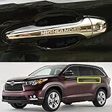 Chrome Outer Side Car Door Handle Cover Emblem Trim Molding Fit for Toyota Highlander 2015