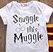 Baby Boys Girls Snuggle this Muggle Short Sleeve Bodysuit and Striped Pants Outfit with Hat (70 (0-6M), White+Yellow)