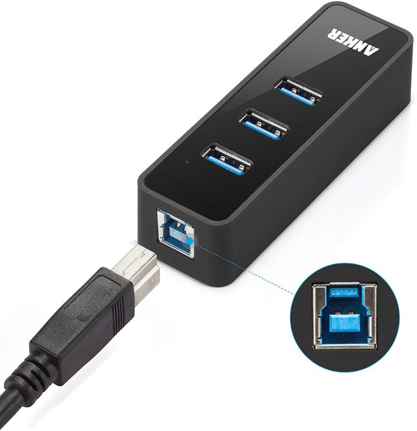 Anker 3-Port USB 3.0 HUB with 10/100/1000 Gigabit Ethernet Converter (3 USB 3.0 Ports, A RJ45 Gigabit Ethernet Port, Support Windows XP, Vista, Win7/8 (32/64 bit), Mac OS 10.6 and Above, Linux) Black: Computers & Accessories