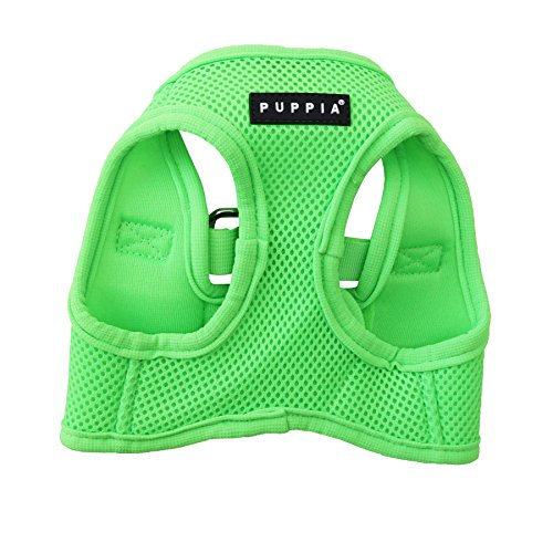 Puppia Authentic Puppia Neon Soft Vest Harness B, Green, Small