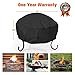 NASUM Fire Pit Cover Round 36x36 Inch Waterproof 420D Heavy Duty Round Patio Fire Bowl Cover Round Firepit Cover with Thick PVC Coating - Black
