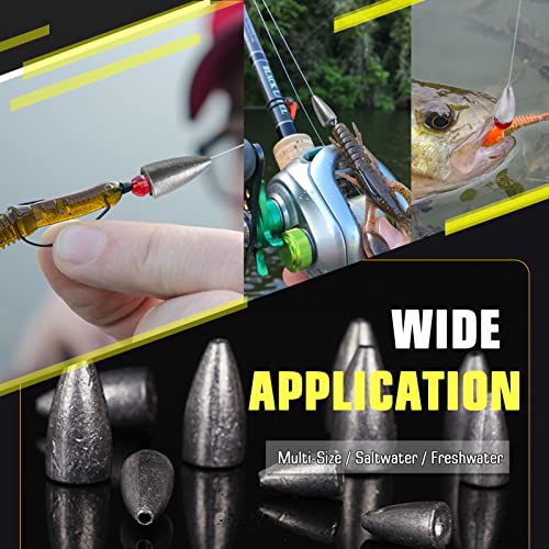 AMYSPORTS Bullet Drop Weights Sinkers Kit Saltwater Removable Fishing