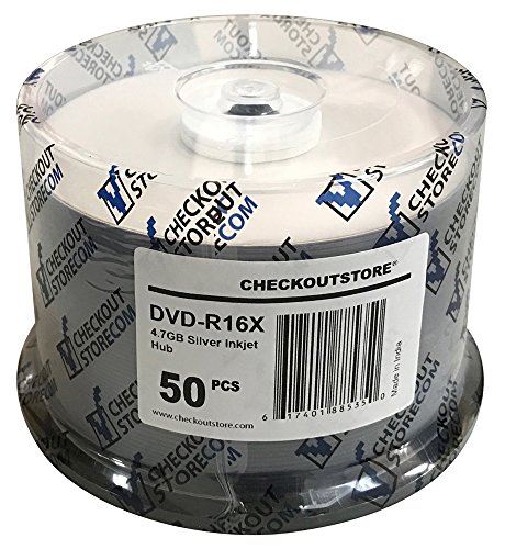 CheckOutStore (50) Premium 16x DVD-R 4.7GB in Spindle (Silver Inkjet Hub)