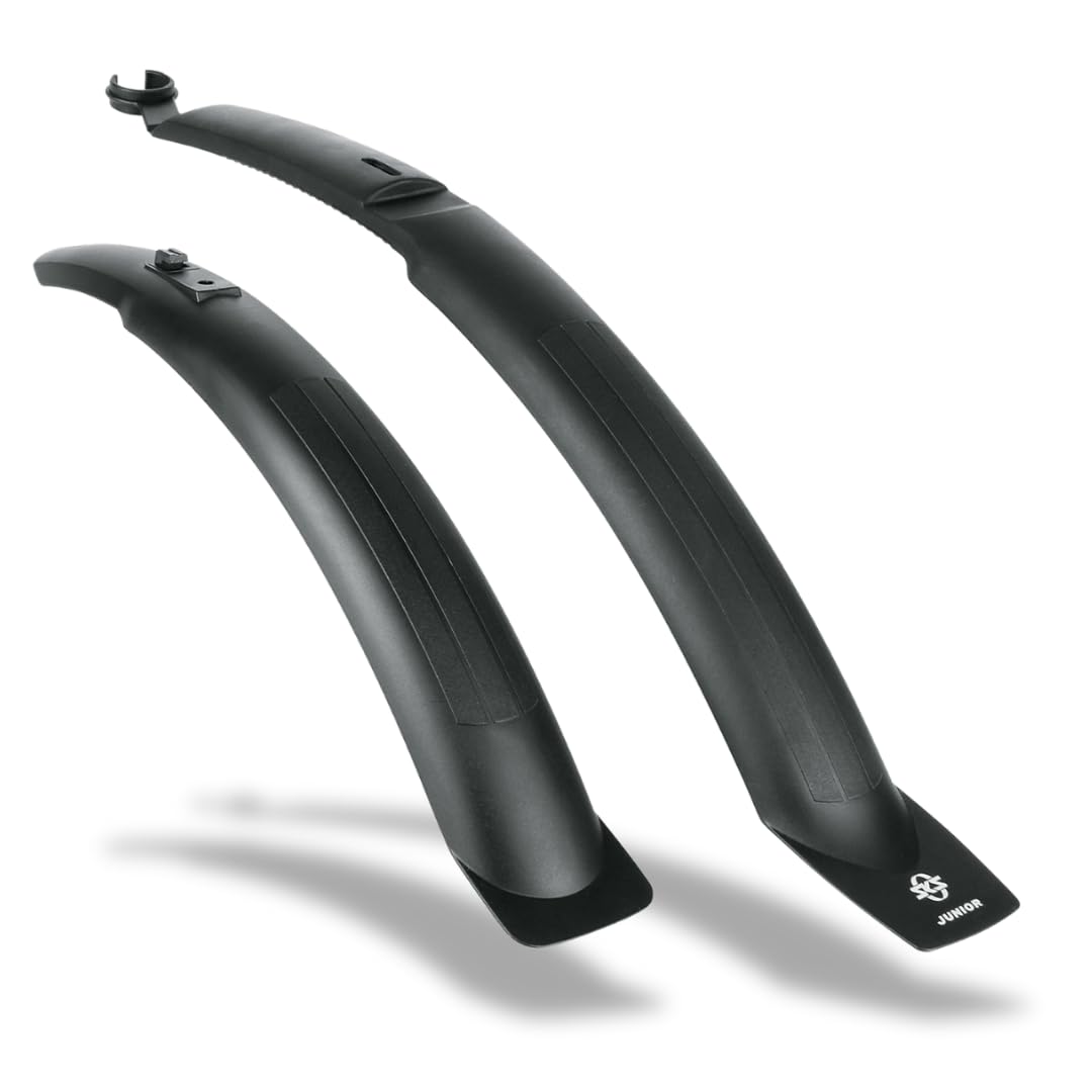 SKS GERMANY HIGHTREK JUNIOR SET Mudguard set for children's bikes (bike accessories made of impact-resistant high-performance plastic, quick and tool-free mounting thanks to universal fastening) Black