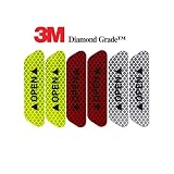 3M Reflective Diamond Grade DG3 Hi-Vis Waterproof Stickers 6-pcs Pack for Doors - Red