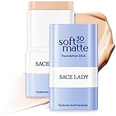 SACE LADY Foundation Stick, Medium to Full Coverage Foundation Makeup with Built-in Brush, Soft Matte Face Make Up Base with SPF 30 for Women, 0.4Oz (03#)