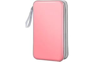 Bivisen CD Case Wallet, 80 Capacity DVD VCD Media Blu-ray Case Wallet Holder Storage Organizer (Light Pink)