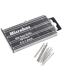 yakamoz 20pcs Mini Micro Brocas Broca en espiral (de bricolaje Kit de vástago giratorio 0,3 1,6 mm Herramientas de mano