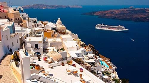 ClassicJP Jigsaws Puzzle 1000 Piece Puzzles Santorini Island View For Kids Adults Festival Gift