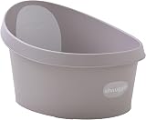 Shnuggle Toddler Bath Taupe Beige with Backrest Anti Slip Drain Plug