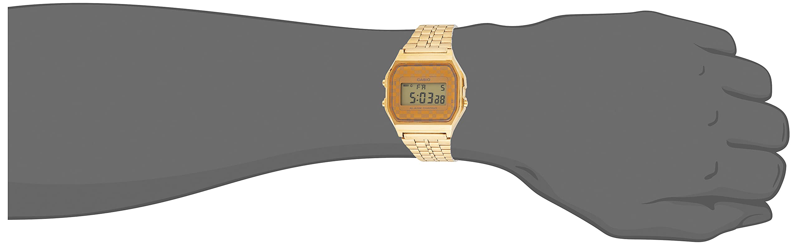 #A159WGEA-9A Men's Vintage Gold Tone Chrongoraph Alarm LCD Digital Watch