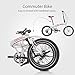 Murtisol Folding Bike 20’’ Men’s Women’s Bike Fast Speed 6 Speed Commuter Bike Shimano Derailleur Bicycle White