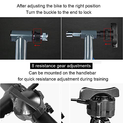 Portable Indoor Bike Trainer Stand,Quiet and Smooth Magnetic Resistance Bicycle Exercise Stand Constructed with Durable Steel - 8 Levels Adjustable Resistance for 700c or 26" to 29" Wheels Sizes - Thumbnail 3