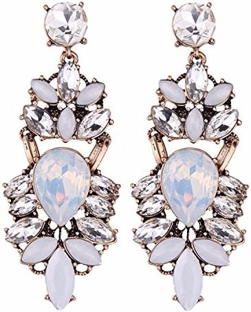 Earings Women Fashion Best Lady Mystery Black Long Earring Women Multicolored Vintage Statement Jewelry Wedding Dangle Drop Earrings White