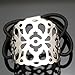 Silver Plated Q&Q Fashion Filigree Curved Lace Pony Tail Head Hair Elastic Dress Cuff Band