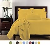 NC Bedding Channel Stitched Quilt Set, King, Spicy Mustard
