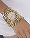 JOTW Goldtone w/Clear Simulated Wrist Watch Inspired Style Adjustable Assorted Chain Bracelet (F-1048)