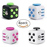 Fidget Cube Toys,Mini Cube Relieves Stress and Anxiety Attention Toy for Work/Class/Home (set of 4)