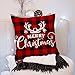 KACOPOL Christmas Decorations Pillow Covers Red Black Buffalo Check Plaid Christmas Quotes Farmhouse Decor Cotton Linen Throw Pillow Case Cushion Cover 18