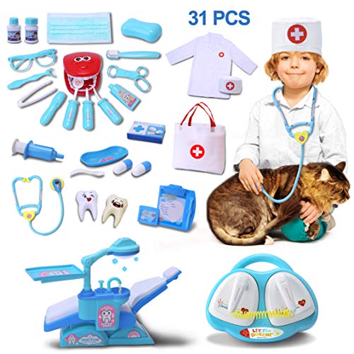 Dentist Costumes - VIAME Toy Medical Set Doctor Kit for Kids | 31 Pcs Doctor