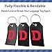 Shacke Initial Luggage Tag with Full Privacy Cover and Stainless Steel Loop - Black (Letter D)