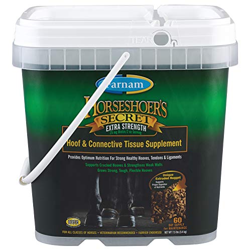 Farnam Horseshoer's Secret Hoof Supplement Pellets - 25mg Biotin Per Serving, 3.75lb Bag, 30-Day Supply For Healthy Horse Hooves