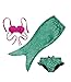 Newland Girl's 3 Pcs Mermaid Tail Swimwear Swimsuit Bikini Bathing Suit Style,Style #1,100CM(2-3Y)-Size S