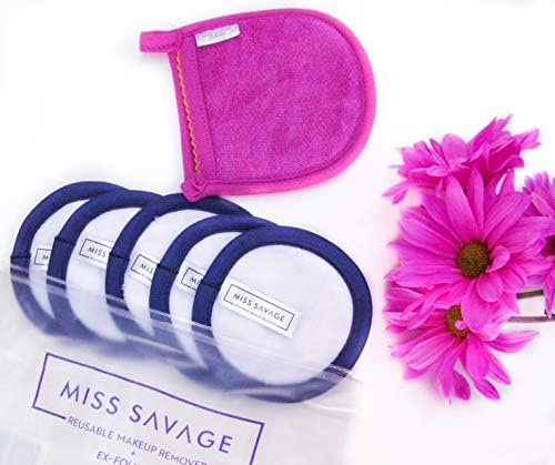 Premium Microfiber Cloth Removes Makeup w/Just Water Like Magic! 5 Pack + Bonus Exfoliator Mitten, Reusable Makeup Remover Pads for Face, Oil Free, Travel Size, Washable 1000x