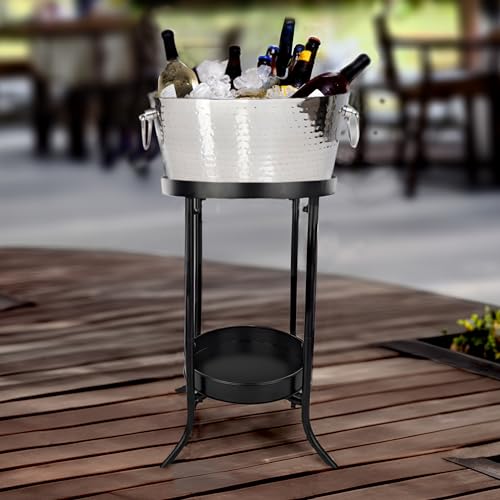 BREKX Insulated Champagne & Wine Ice Bucket With Stand - Leak-Proof Stainless Steel Party Chiller (3 Gallon)