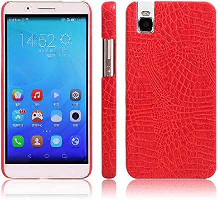 Fqwhenanlizhiyafushigs لهواوي هونر 7i شوت X نمط جلد تمساح كلاسيكي فاخر نحيف للغاية غطاء حماية صلب من البولي يوريثان مضاد للخدش لهاتف هواوي اونور 7i شوت X احمر Amazon Ae