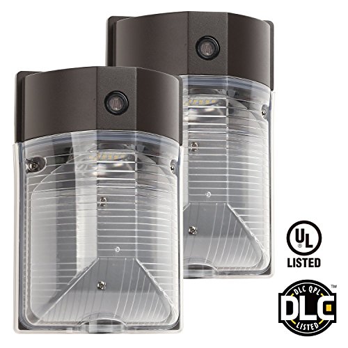 2-pack 25w led wall mount light photocell included, dlc…