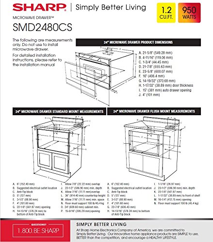 Sharp Smd2480cs 24 Wave Microwave Drawer With 1 2 Cu Ft