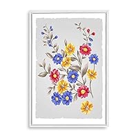 Framed Canvas Wall Art Simple Colorful Flowers Canvas Prints Home Artwork Decoration for Living Room,Bedroom - 16x24 inches