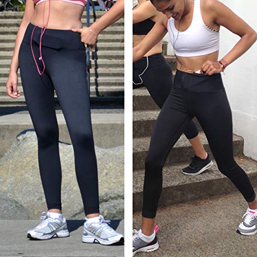 Sport-it Yoga Leggings Tights Workout Pants With Pockets - Women's Active Wear (Black/Small)
