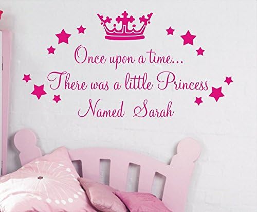 Beautiful Personalised wall sticker Princess crown vinyl wall decals for girls bedrooms art decor-You select name and color