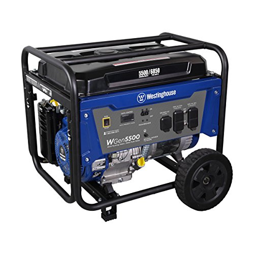 Westinghouse WGen5500 Portable Generator - 5500 Rated Watts & 6850 Peak Watts - Gas Powered - CARB Compliant