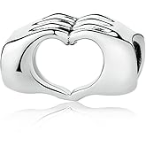 Junyi Jewelry Heart Charm Heart in Your Hands 925 Sterling Silver Love Charm Valentine Charm Anniversary Charm Birthday Charm for Pandora Bracelet