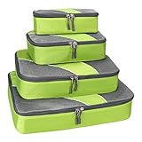 G4Free Packing Cubes 4pcs Value Set for Travel,Helpful Packing Bags(Green)