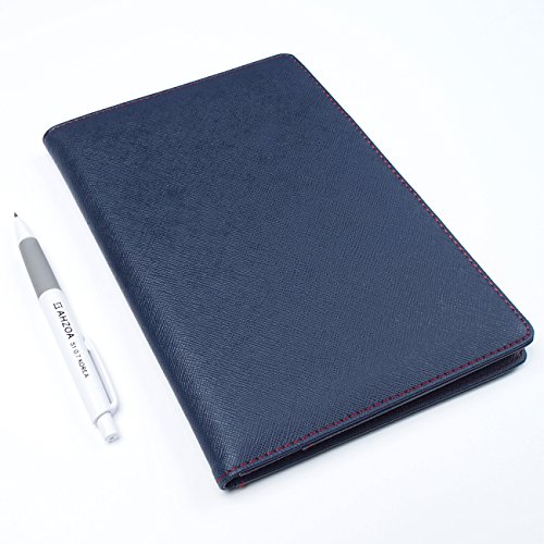 AHZOA 3 Pockets A5 Size Memo Padfolio S7 with Mechanical Pencil , Including 5 X 8 Inch Legal Writing Pad, Synthetic Leather Handmade 6.3 X 8.78 Inch Notepad Clipboard Holder (navy) - Thumbnail 7