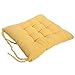 Corduroy Chair Pad - TKOOFN Expandable Polyethylene (EPE) Stuffed Seat Cushion [13.7x13.7inch] Square Chair Cushion for Home Furniture & Decor (package of 1, Yellow)