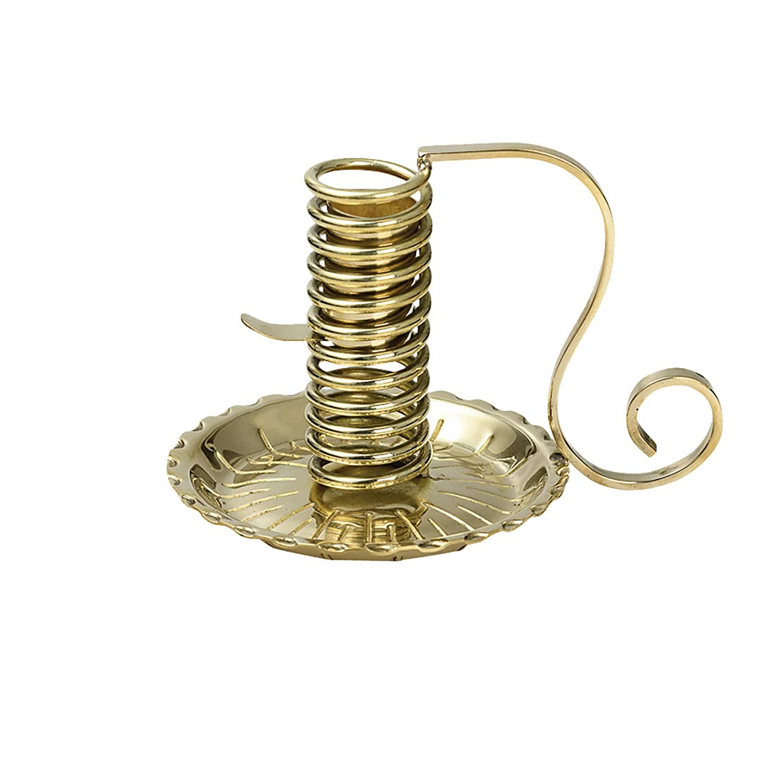 NKlaus Spiral candlestick brass gold height: 12cm Hand candlestick decoration candle Ø 2-2,5cm 10893