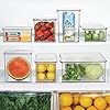 InterDesign-67230-CabinetKitchen-Binz-Stackable-Storage-Container-Plastic-Storage-Boxes-Clear-Medium iDesign 67230 Cabinet/Kitchen Binz Stackable Storage Container, Plastic Storage Boxes, Clear, Medium, 14 x 17 x 12.5 cm