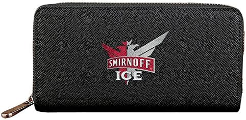 HunnXD Men's Smirnoff Ice Logo PU Leather Zipper Wallets