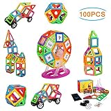 NextX Magnetic Blocks, 100 PCS Magnetic Tiles Building Blocks STEM Educational Building Toy Set