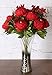 Duovlo Springs Flowers Artificial Silk Peony Bouquets Wedding Home Decoration,Pack of 1 (Spring Red)
