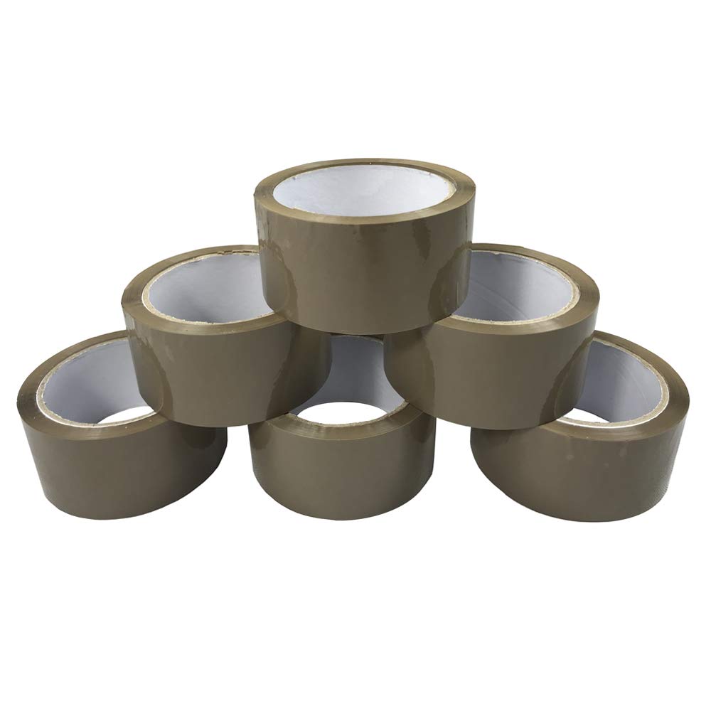 Triplast Brown Packing Tape - 6 Rolls - Packaging Tape Ideal For Boxes, Bubble Wrap And Moving House