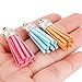 KeyZone 100 Pieces 50 Colors 40 mm Faux Suede Tassel Pendants with Caps for Key Chain Cellphone Straps DIY Accessories