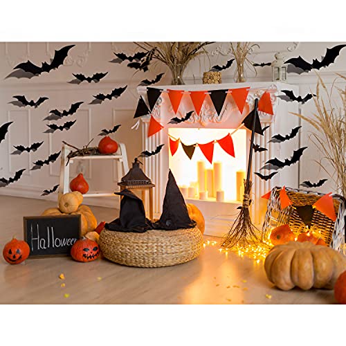 Halloween 3D Bats Decoration Plastic Bat Wall Stickers for Home Window